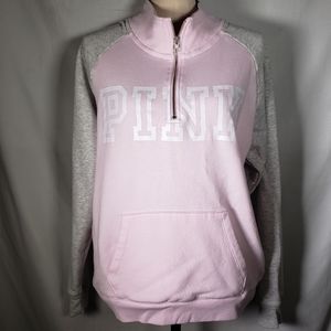 PINK victoria secret 3/4 zipper pink & gray M